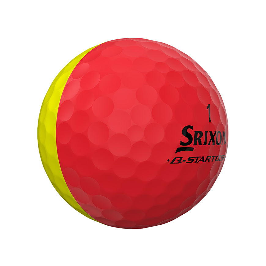 Q-STAR TOUR DIVIDE Golf Balls - Yellow/Red