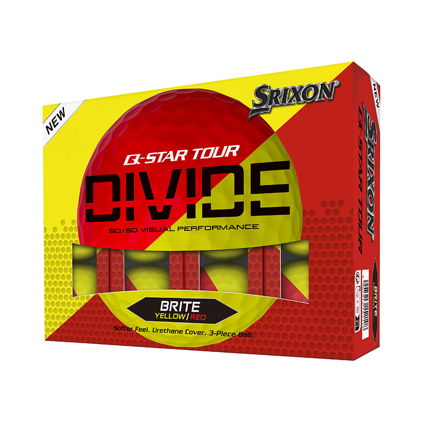 Q-STAR TOUR DIVIDE Golf Balls - Yellow/Red