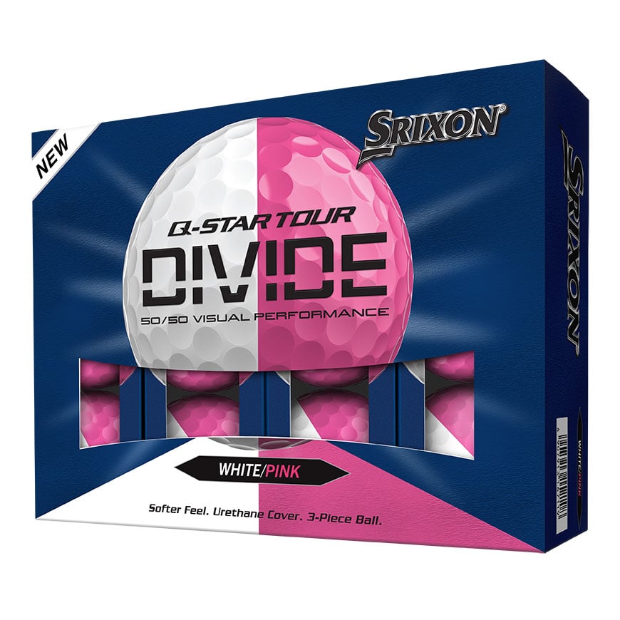 Q-STAR TOUR DIVIDE Golf Balls - White/Pink