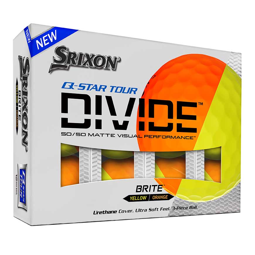 Srixon Q-Star Tour Divide Golf Balls - Orange/Yellow